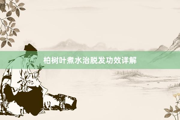 柏树叶煮水治脱发功效详解