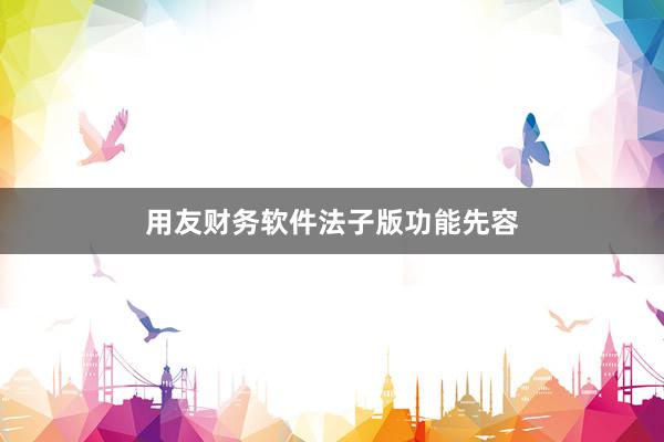 用友财务软件法子版功能先容